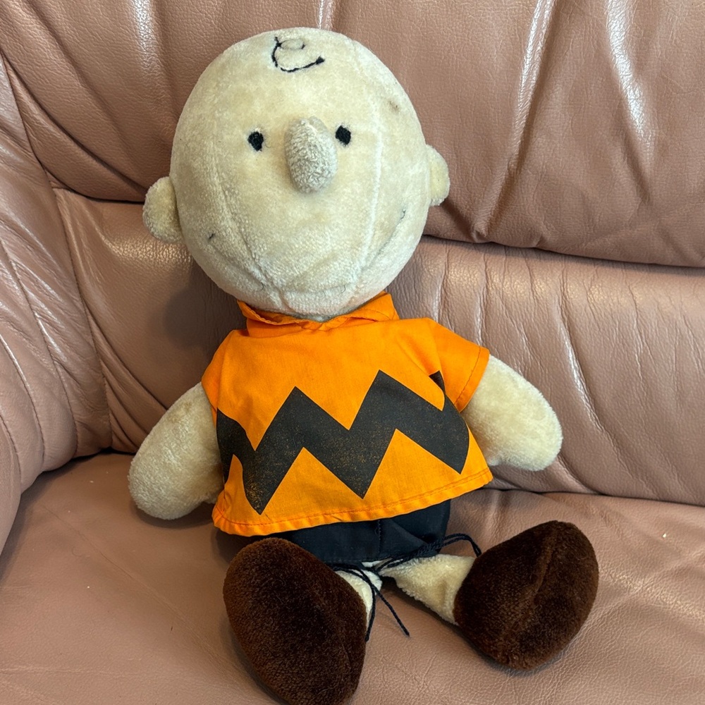 Charlie Brown Orange and Black Plush Toy